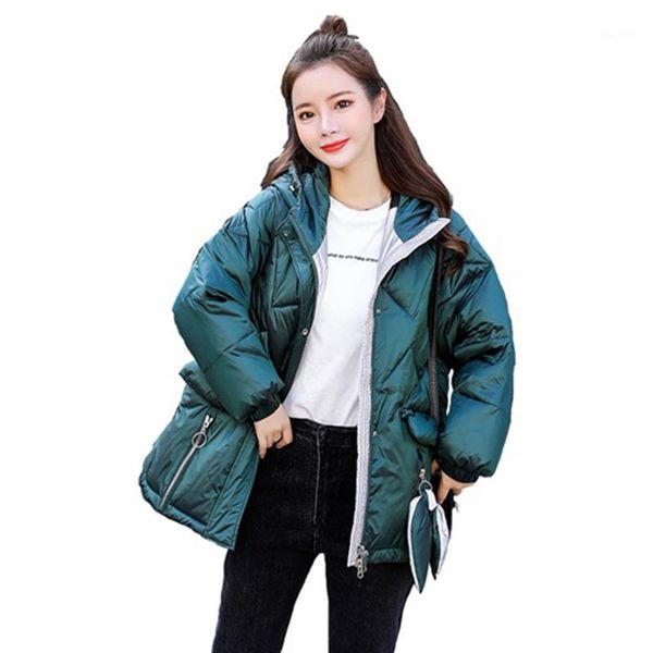 

woman winter coats and jackets new short paragraph solid color women down cotton jacket loose elegant parkas female cotton coat1, Black