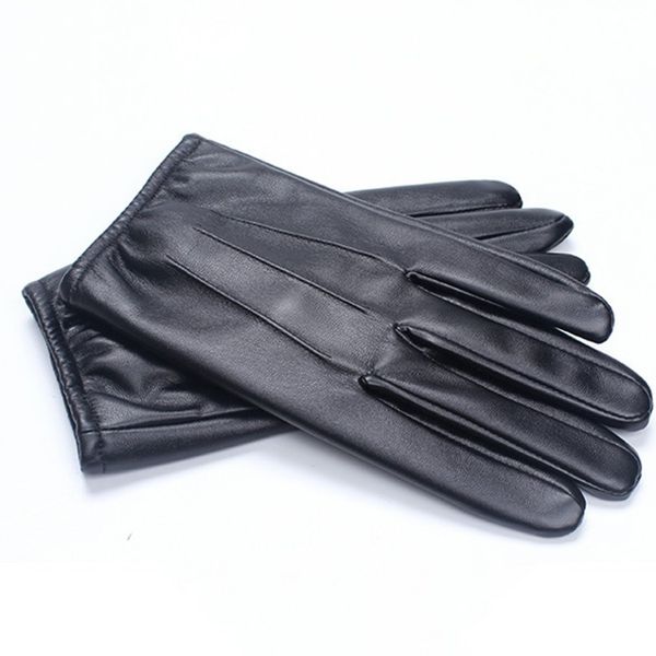 

gloves male locomotive touch screen simulation pu washed leather plus velvet thick warm driving driver, Silver