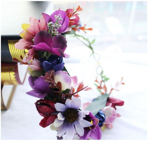 

women wedding flower crown wreath bohemia floral garlands handmade kids flower headband girls hair accessories bride h jlljpl