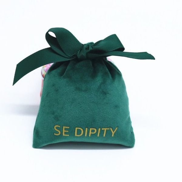 

green velvet drawstring pouches 8x10cm 10x12cm pack of 50 custom logo birthday wedding party candy gift bags, Pink;blue