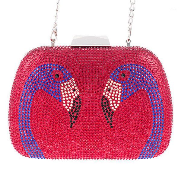 

white/blue/black animal pattern rhinestone purse designer red crystal diamond clutch handbag 6 color women mini messenger bag1