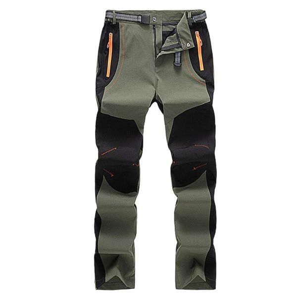 

men's pants men casual autumn winter elastic waterproof quick dry plush warm outdoor trousers, Black