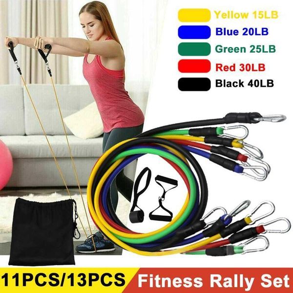 

new 11/13 pcs fitness rally set multi-functional muscle workout exercise yoga training rope strength training resistance band1