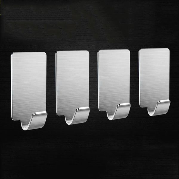 

4pcs hats bag stainless steel wall hanger adhesive towel key robe hooks