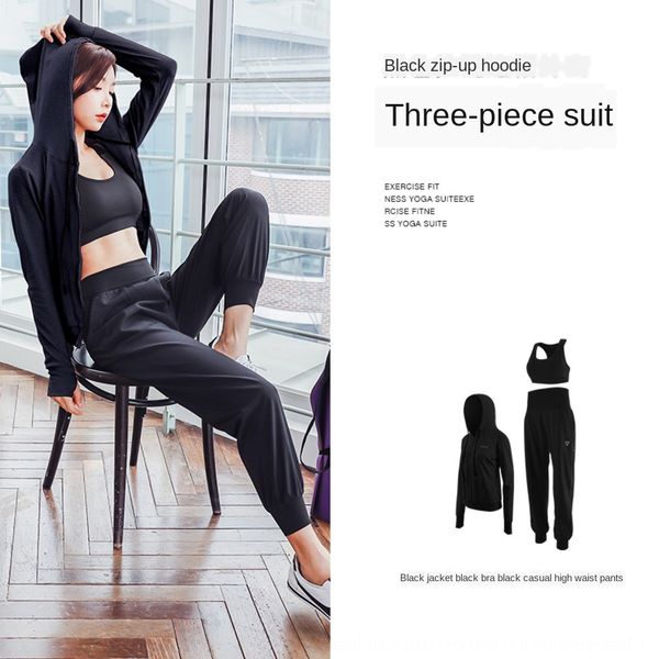 

outdoor leisure long sleeve fitness suit women's autumn winter 2019 beginners show thin sportswear professional temperament clothes yog, Gray