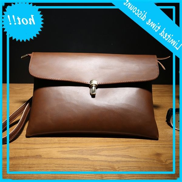 

korean version men's fashion handbag personalized postman shoulder wrist file bag