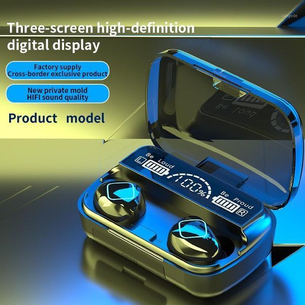 

headphones & earphones update m10b tws wireless bluetooth 5.1 earphone hifi stereo earbuds waterproof headsets 2000mah charging box pk f9 m1