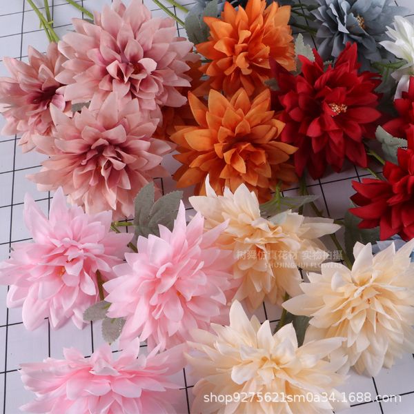 5pcs/lote epiphyllum Dahlia Single Dahlia Wedding Simulation Flower Hall Floor Artificial Decorar