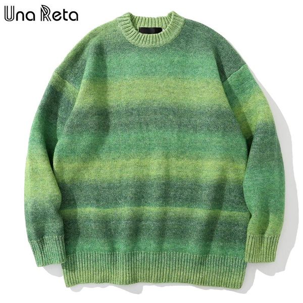 

una reta stripe sweater men new harajuku winter men's clothing knitted loose tie dye sweater pullover oversized, White;black