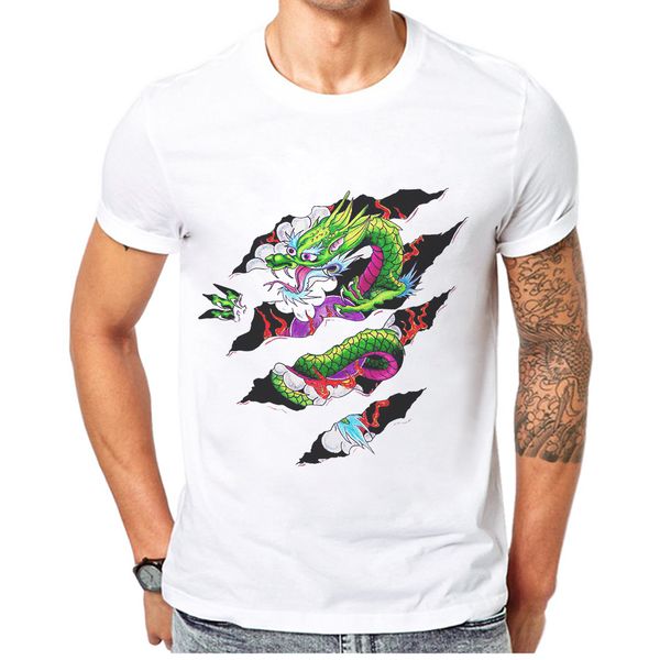 

summer short sleeve shirts for o neck mens cartoon dragon printing tees man summer funny tee sport hooded sweatshirt hoodie men t shirt