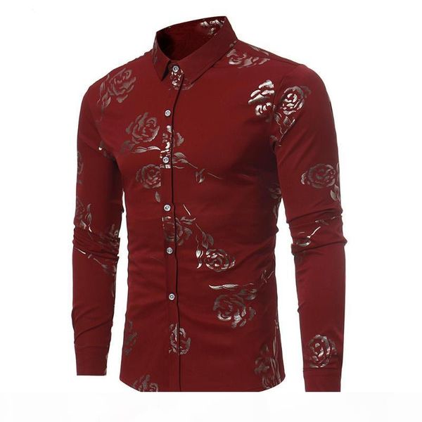 

british style shirts mens flowers shirts royal baroque vintage social club outfits fancy camisa slim fit, White;black