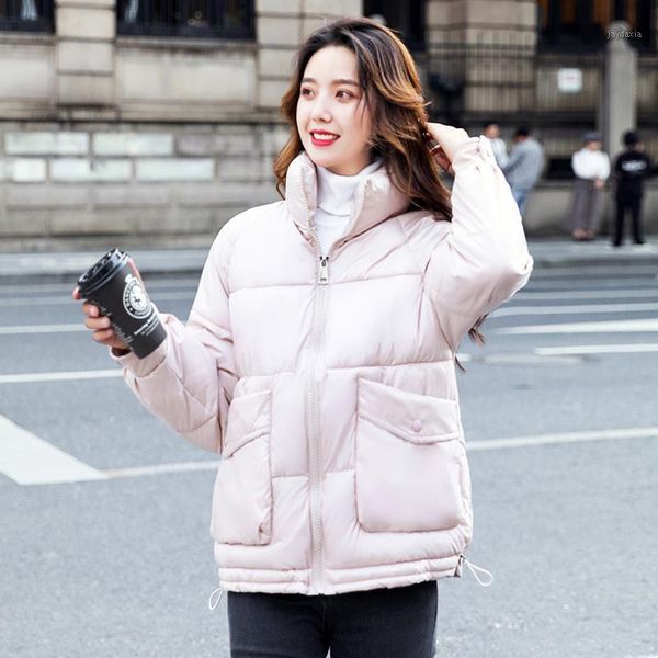 

women parkas coat 2020 new winter jackets coat thick warm parkas solid jacket female outwear1, Black