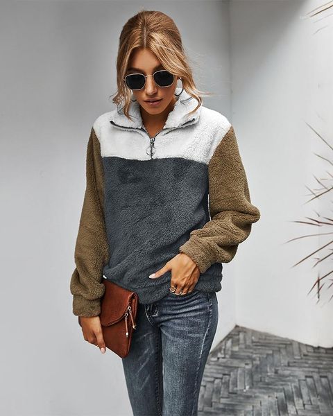 

hoodies female spring winter new casual loose women designer zipper sweatshirts fashion trend long sleeve thick, Black