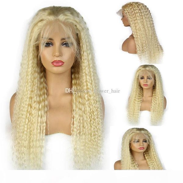 

613 blonde lace front human hair wigs for white women deep wave brazilian virgin hair full lace wigs with baby hair natural hairline, Black;brown