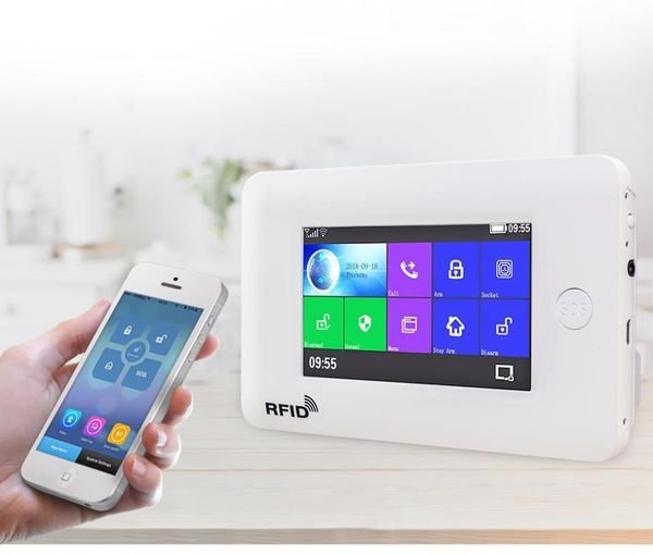 

smartyiba gsm wireless wifi burglar alarm system home security app remote control rfid video ip camera wireless smoke sensor1