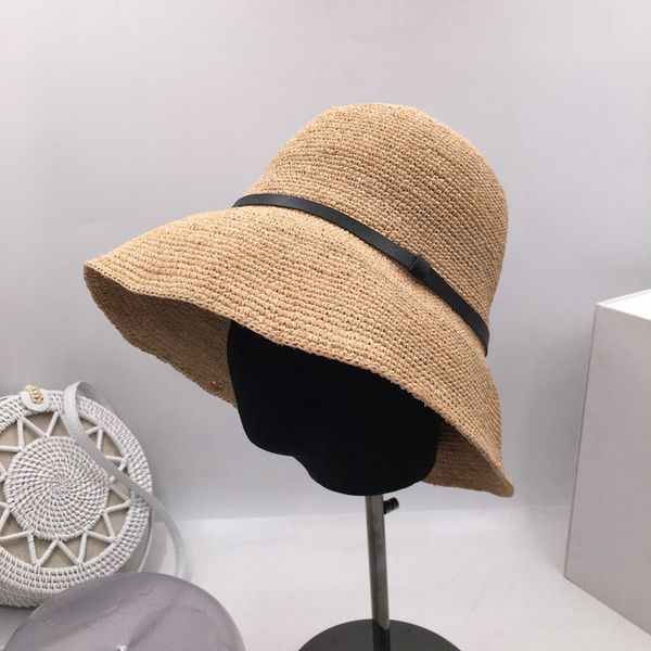 

backet hats fisherman hat female summer big eaves holiday sun hat crochet lafite grass basin cap folding straw hat lj201105, Blue;gray