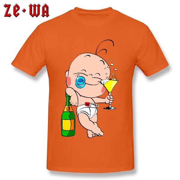 

baby drinking consumption alcohol cartoon for student autumn brand new round neck loose orange color hooded sweatshirt hoodie men t shirt