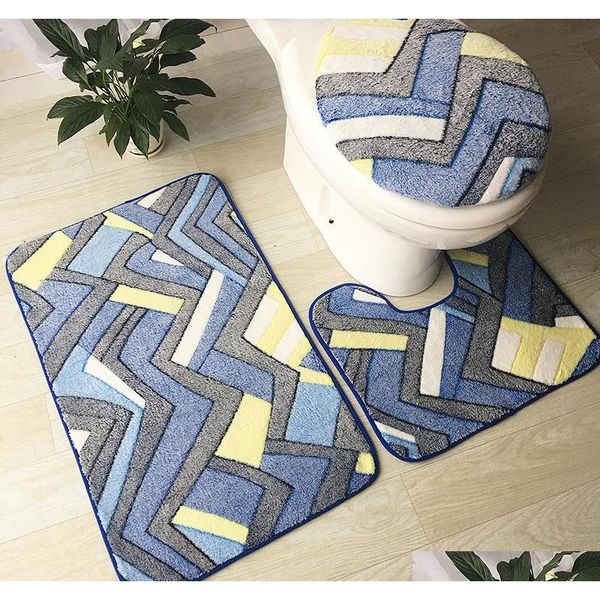 

modern printed toilet mat set anti slip bath mat set bathroom rug set shower room rugs toilet cover mat bathro sqcohq ppshop01