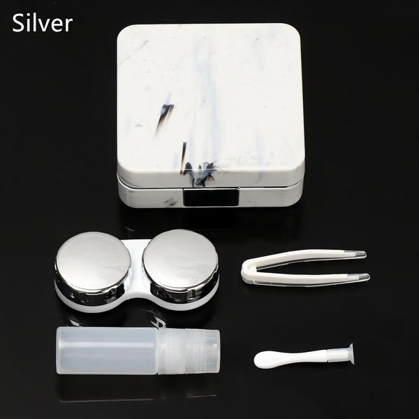 

square contact lenses case marble surface mirror lens container box travel eye contacts holder cover soaking contact lenses h wmtugu