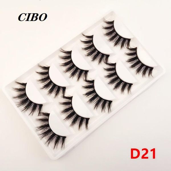 

false eyelashes cibo faux mink handmade 3d lashes full strip soft extension long makeup 5 pairs