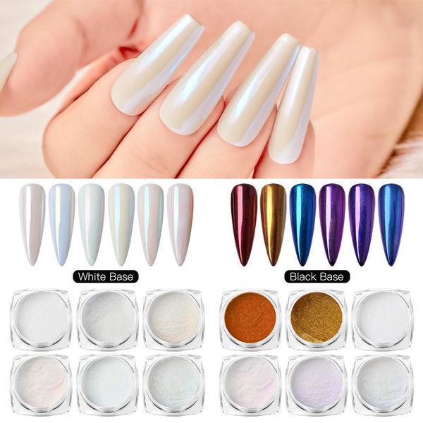 

nail glitter 1 box chameleon mirror laser powders holographics auroras effect art chrome pigment dust diy design decoration, Silver;gold