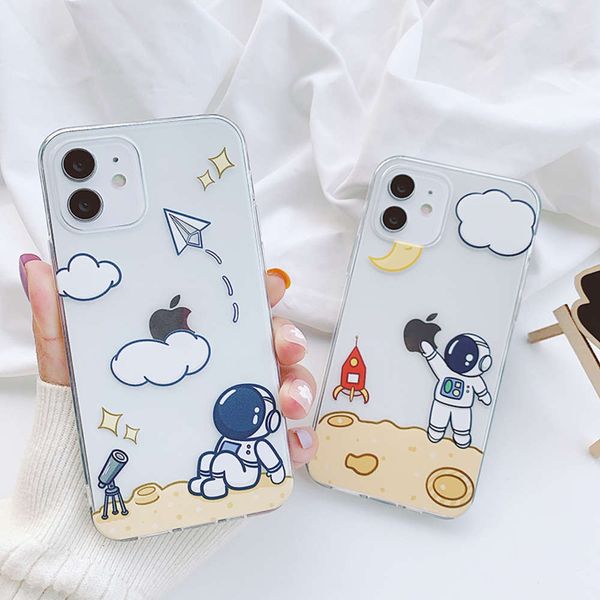

3cute astronaut cartoon for vip 12 mini pro max case 11 xr x xs creative personality fall proof 8plus 7p / se2cf1