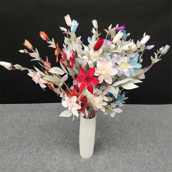 

decorative flowers & wreaths 7p fake long stem clematises 32.68" legth simulation clematis florida thunb for wedding home artificial