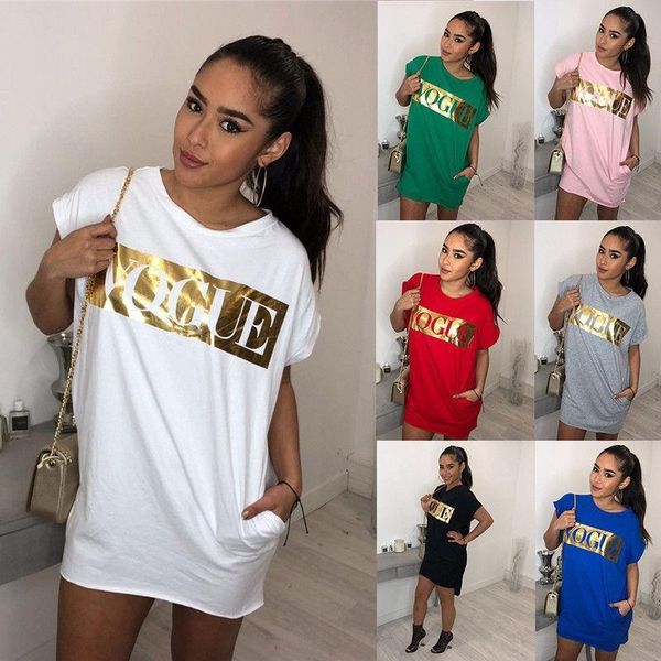 

summer casual women letter print short dresses with pockets 2019 new loose o-neck women dress short sleeved plus size clothing, Black;gray