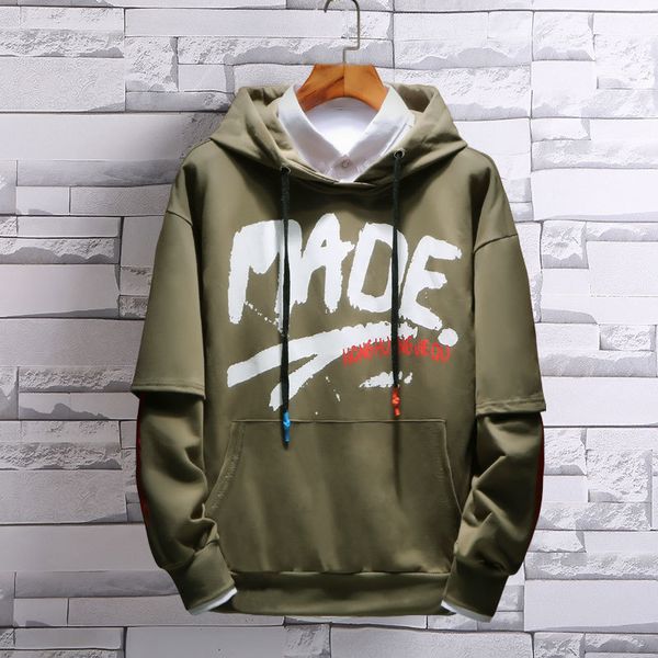 

2021 new luyzjzen hoodie mode from men's rapper hip hop sweatershirts capuz long patchwork bag k130 u2dl, Black