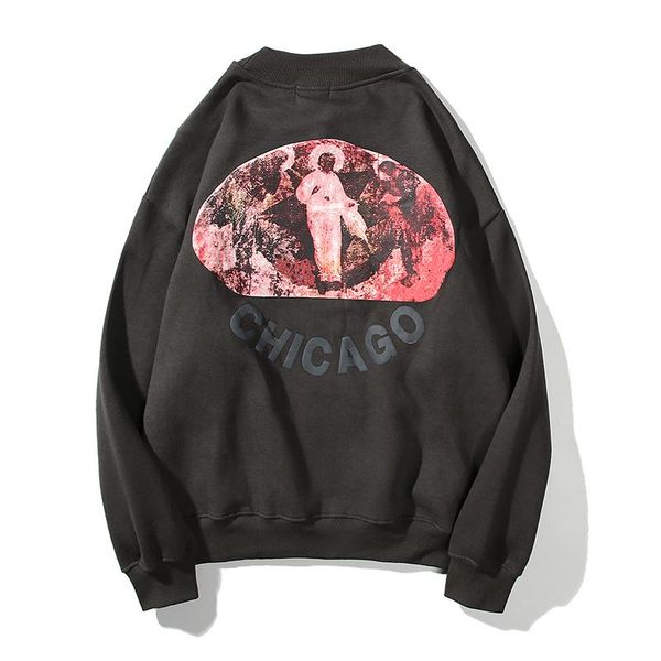 

kanye west fleece long sleeve sweatshirt men and women loose casual streetwear hoody oversize hip hop stranger things hoodies sqcejg, Black