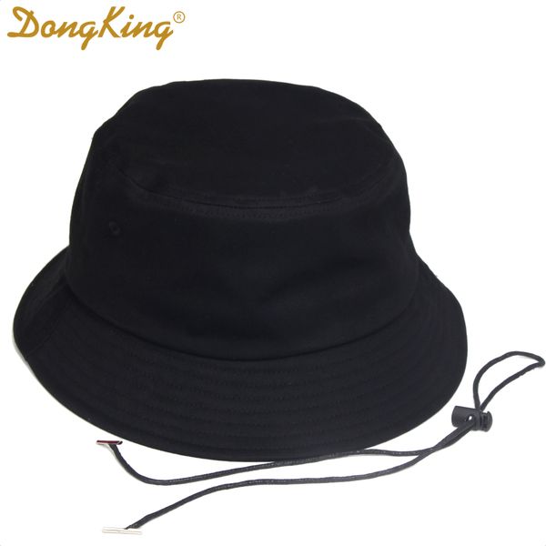 

dongking big size bucket hats windproof string hat big large head outdoor bucket caps cotton pig nose buckle t200104, Blue;gray