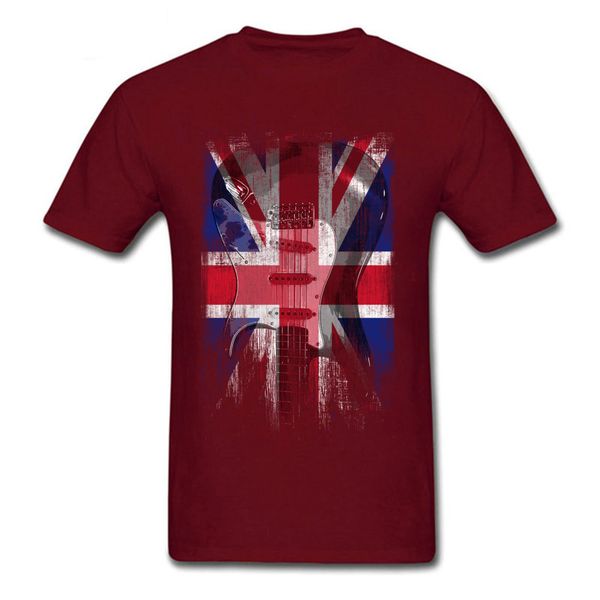 

2018 fabric men rock guitar united kingdom flag burgundy fashion for cool summer hoodie designers t shirts sweatshirt