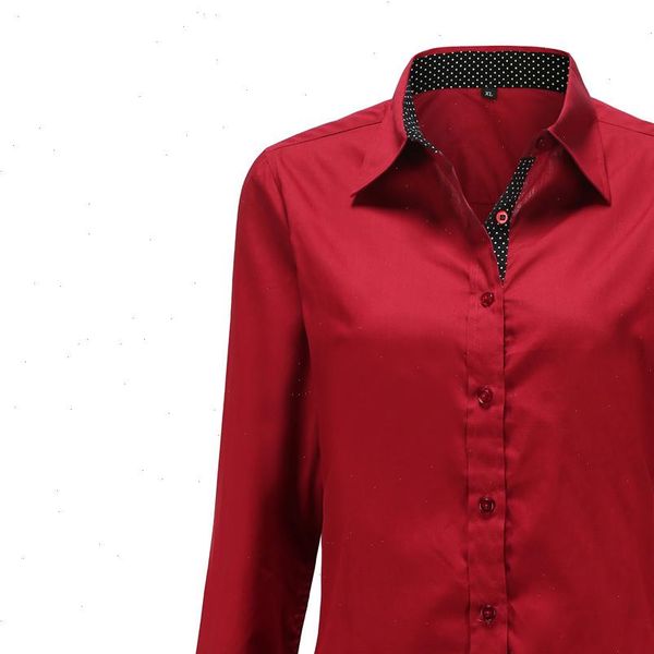 

polka dot printed blouse shirt women long sleeve cotton work wear blouses white print blusa feminina navy 2021