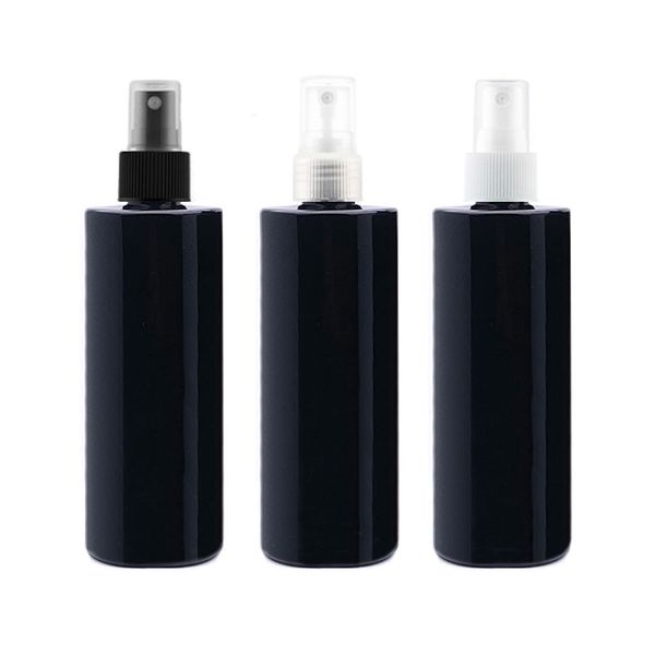 12pcs / lot 500ml черные пластиковые бутылки с белым ясно Spray насос контейнер Пустой Cosmetic Макияж Духи опрыскиватель бутылки