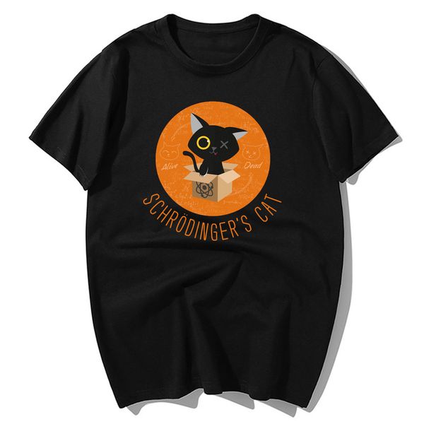 

funny physics schrodinger's cat alive or dead graphic print casual hip hop harajuku streetwear hooded sweatshirt hoodie men t shirt