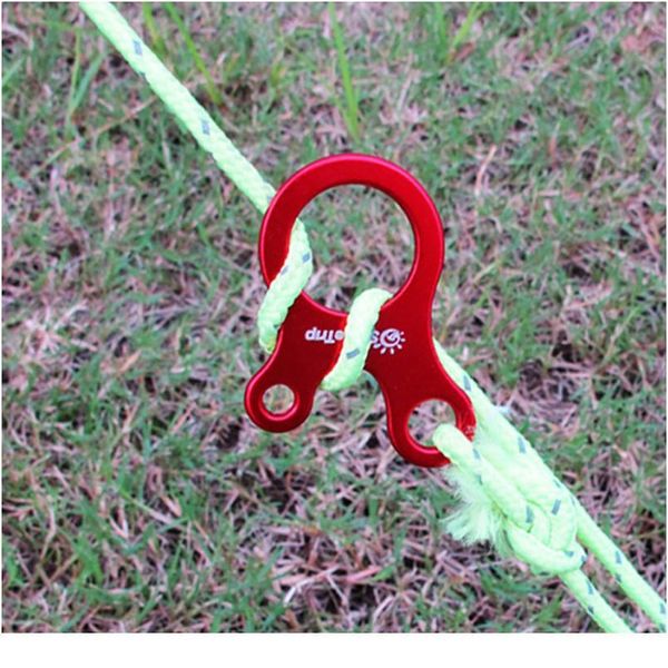 

20 pcs/lot 3 hole camping tent wind cord rope fastener quick knot buckle line runner adjuster carabiner hook hanger t qylhaw