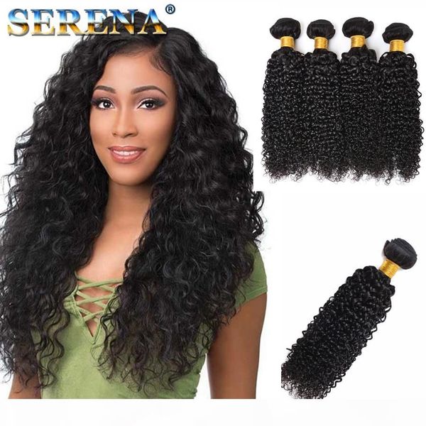 

human hair wefts kinky curly brazilian hair bundles 4pcs lot unprocessed brazilian kinky curly hair 30 inch bundles 1b factory price, Black