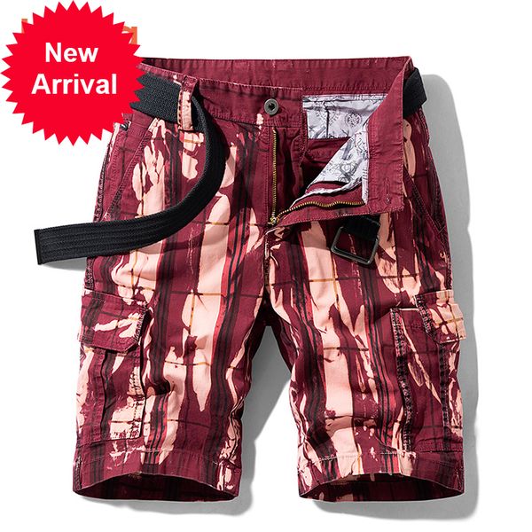 

2021 new summer new fashion hip hop print cotton casual pockets outwear zipper safari style cargo shorts men op5r, White;black