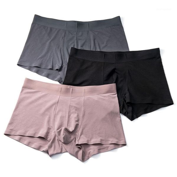 

underpants 80 modal seamless underwear comfortable silky men boxer pants solid color anti-pilling underwear1, Black;white