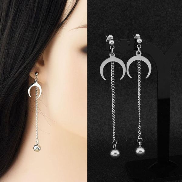 

New ear bone chain ear chain Personality girl jewelry wholesale Stainless steel Harajuku hip hop earrings Women, Silver