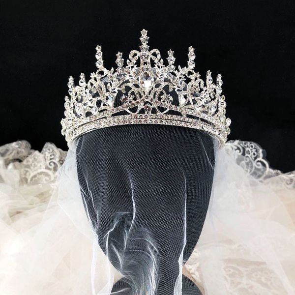 

2020 new high end silver bridal headdress accessories wedding jewelry crown show