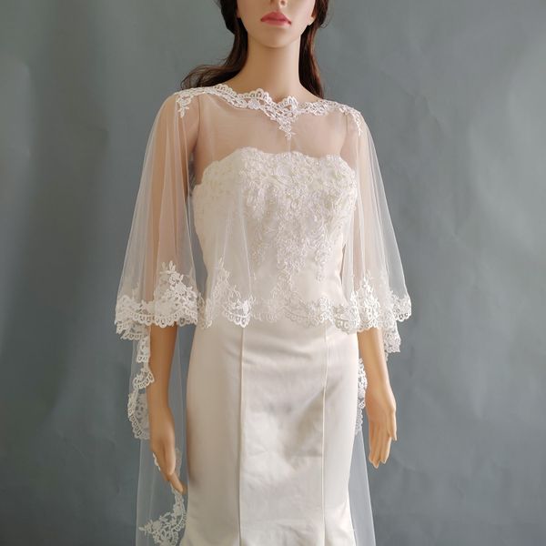 

2020 мода элегантный кружевной накидкой, свадьба накидка накидка, свадебная платка, цветочная накидка накидка, плечи, White