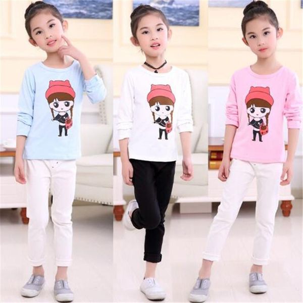 

spring 2020 autumn baby girls shirt children shirts long sleeve kids baby girl blouse outwear cute 2-11t toddler o-neck cotton, White;black