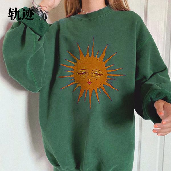 

2021 women's coat new large female student loose bm long sleeve sweater, Blue;black