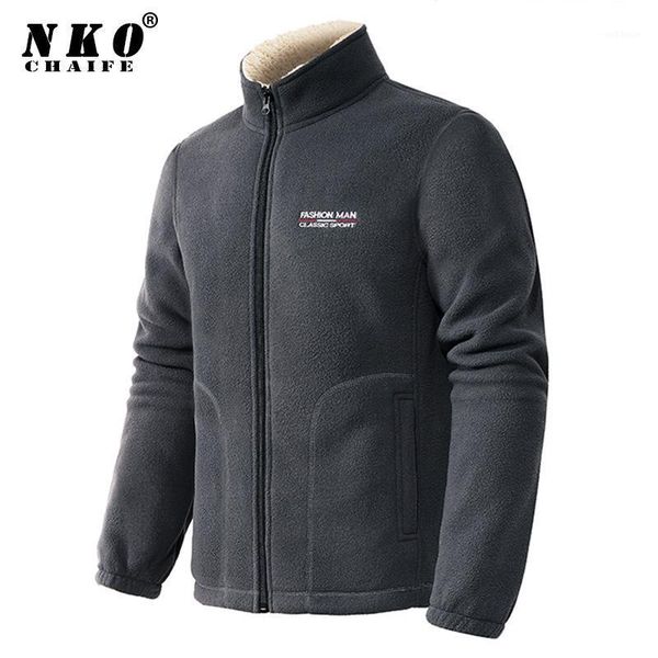 

chaifenko brand spring autumn casual fleece jacket men new fashion slim fit stand collar zipper coat men thick warm jacket1, Black;brown