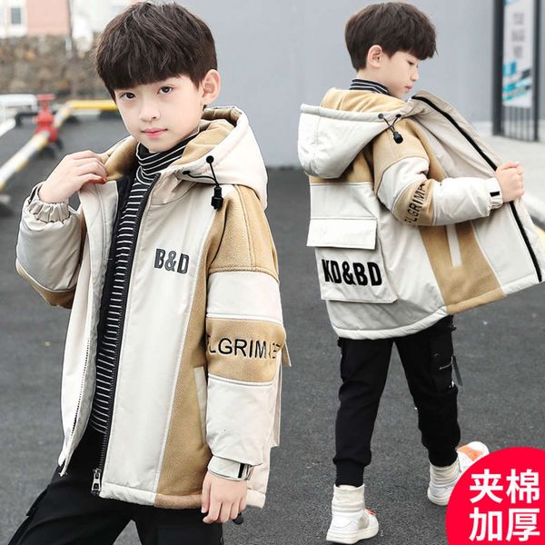 

new winter plush hooded coat children's thickened zipper shirt korean zhongda children se79, Black