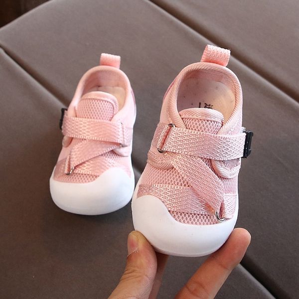 

toddler baby shoes for girl kids sneakers cross-tied mesh soft bottom infant first walkers shoes newborn pure color casual shoes 201130