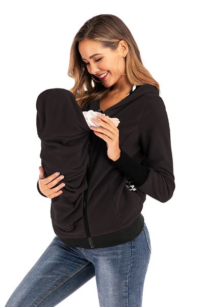 

people's 2021 nursing new clothes for women's clothing and thickened kangaroo nightgown l7sa, Black