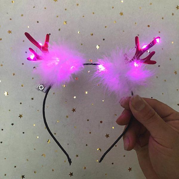 

led flashing headband light up hair band for christmas holiday decoration party elk ear deer christmas gift navidad