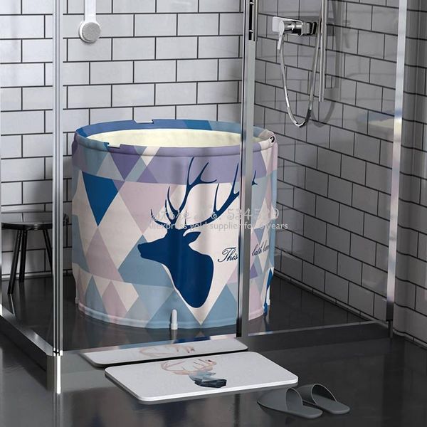 

21%bathtub household folding bath barrel bathtub thickening large bath barrel tub artifact